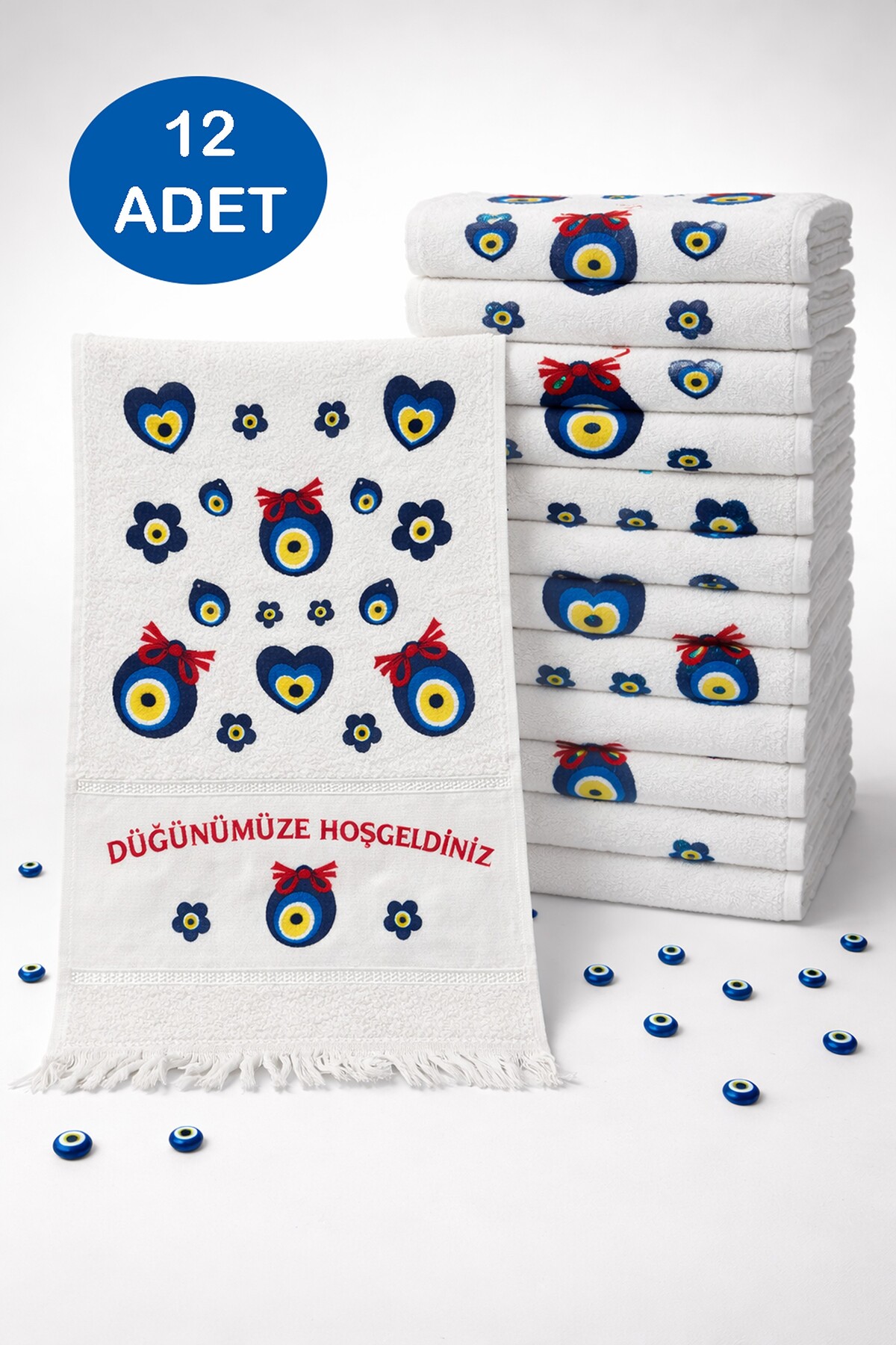 INTER Z 12 Adet Baskılı Düğün Havlusu ( Okuluk Havlu ) - 40x70 cm Sünnet Düğünü