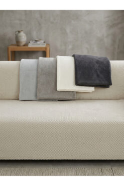 essense Home&Living %100 Bambu BEJ yumuşak tüylü koltuk örtüsü çok amaçlı süngerli koltuk örtüsü ( 170x210)