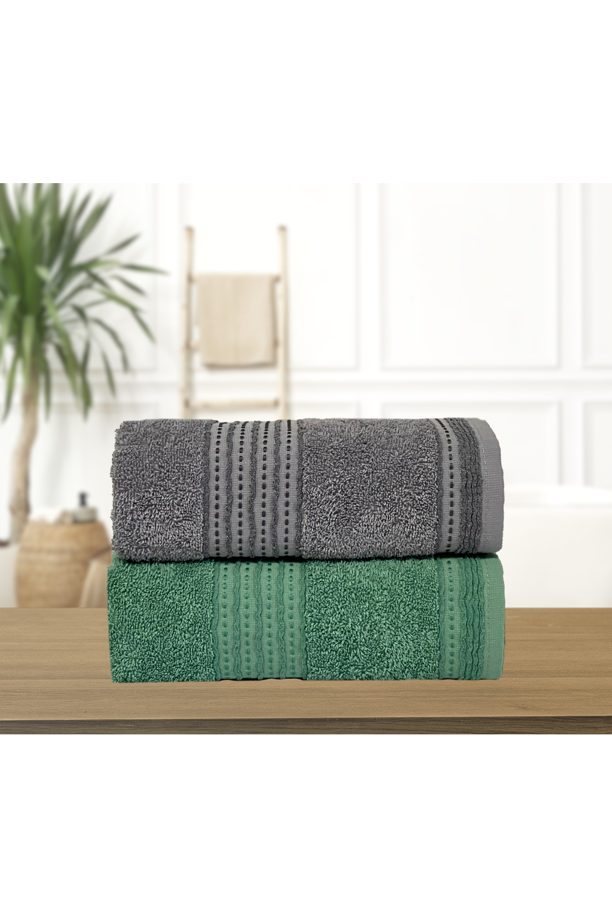 Lucy and Home Jakarlı 2'li El , Yüz Havlusu 60X110cm