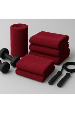 S&R 1 Adet 50x90 cm El ve Yüz havlusu Berber Havlusu Sporcu Havlusu Bordo