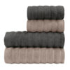 Altınbaşak Monna %100 Pamuk 4'lü Hamam Seti Antrasit/Bej 50X90/90X150 Antrasit/Bej