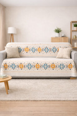 GECE MODA Yumuşak Tuşeli Dijital Koltuk Örtüsü Çok Amaçlı Koltuk Şalı Çekyat örtüsü Kaymaz Süngerli 165 X 215