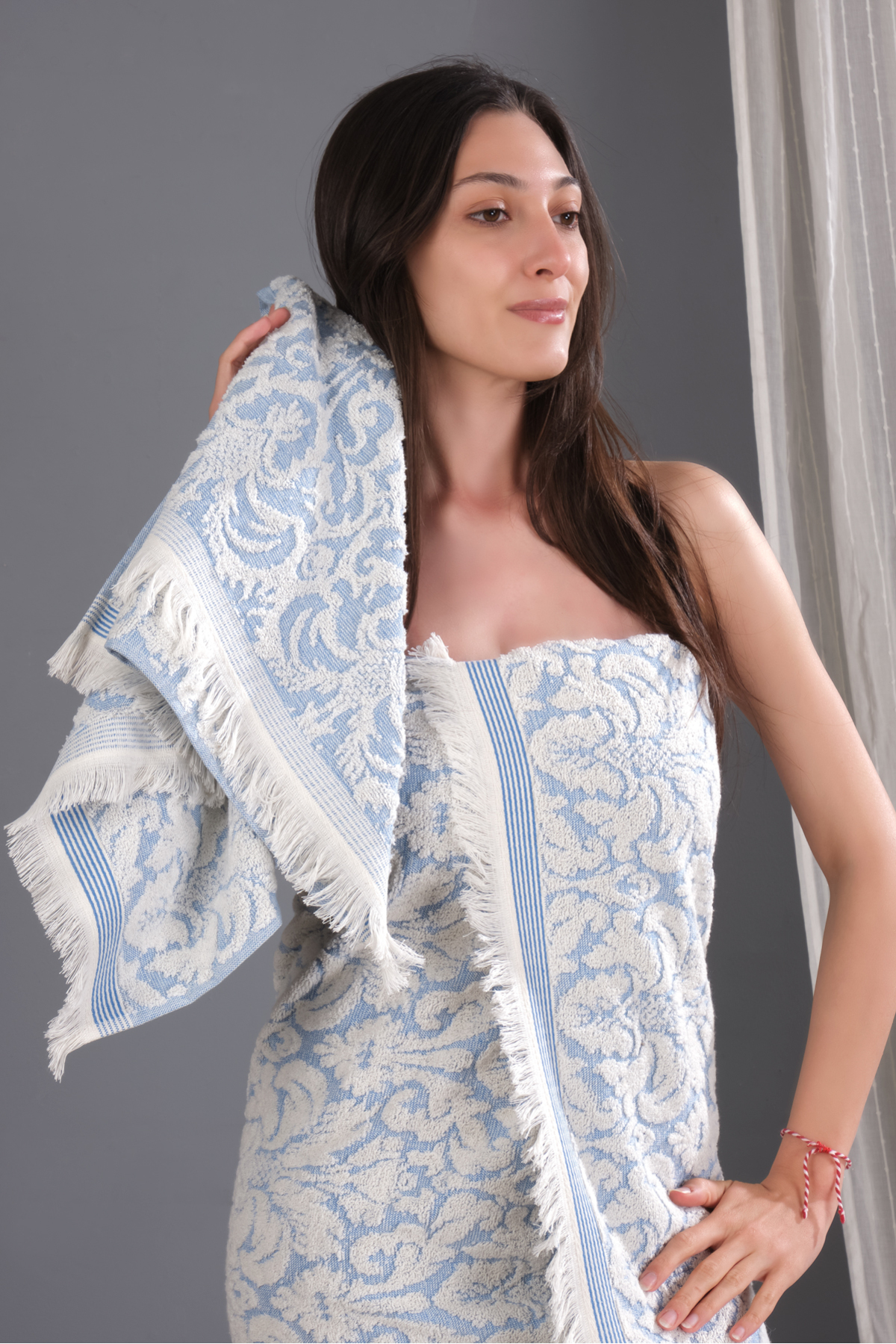 bornoz dünyası %100 pamuklu otantik 2'li havlu seti baş ve banyo havlusu - Görsel 2