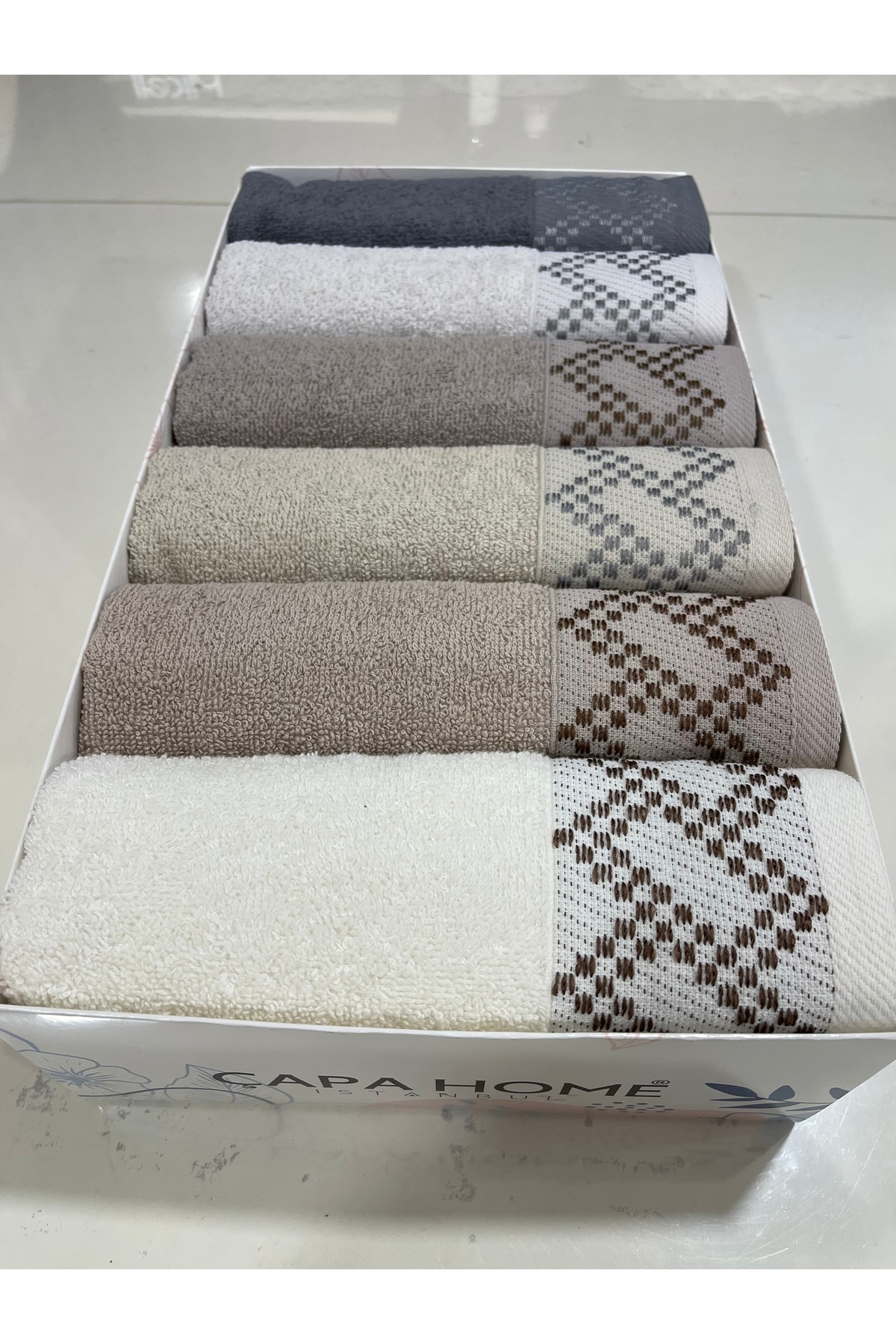 Çapa Home Jakarlı %100 Pamuk 6’lı El Havlu Seti - Görsel 2