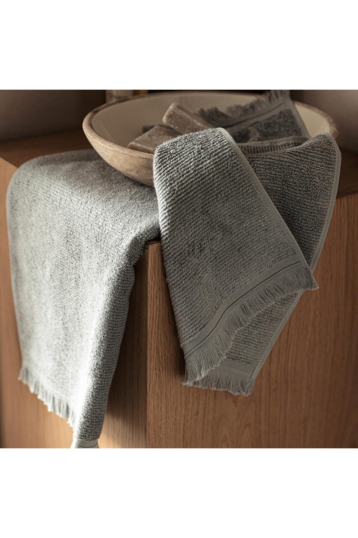 Chakra Noble Yüz Havlusu 50x90 Cm Gri - Görsel 2