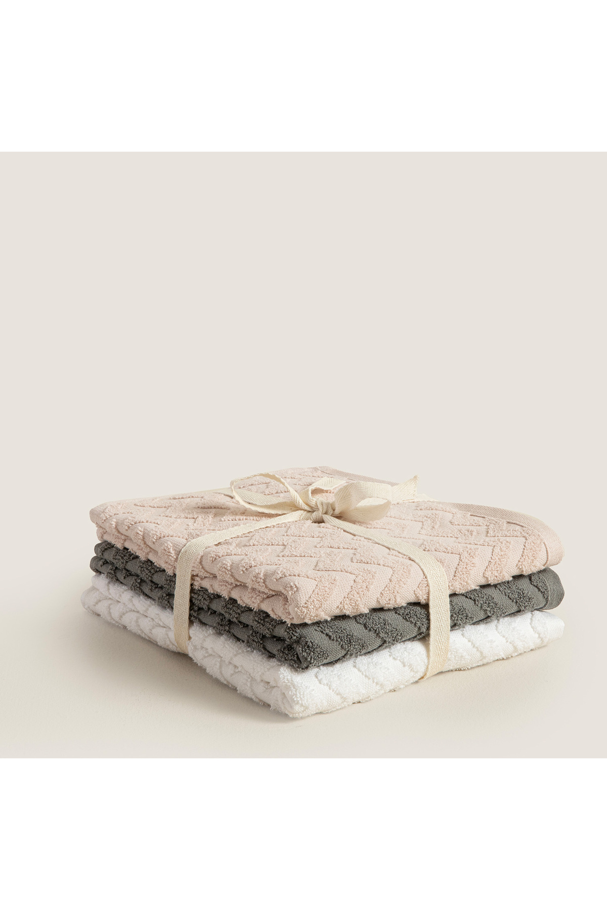 Chakra Zıgzag %100 Pamuk 3'lu Yüz Havlusu Seti 50x80 cm