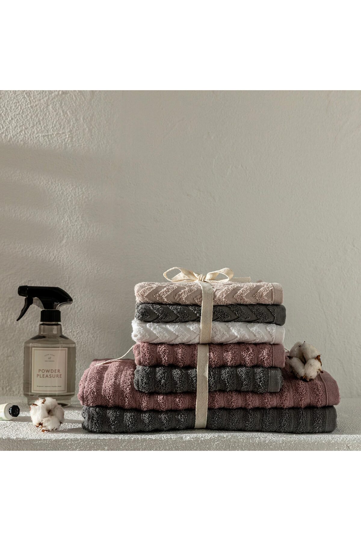 Chakra Zıgzag %100 Pamuk 3'lu Yüz Havlusu Seti 50x80 cm - Görsel 2