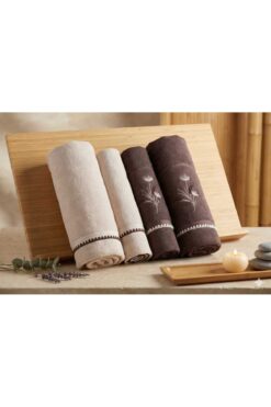 Özdilek Pampas Bej-kakao Best Set (hamam Takımı)