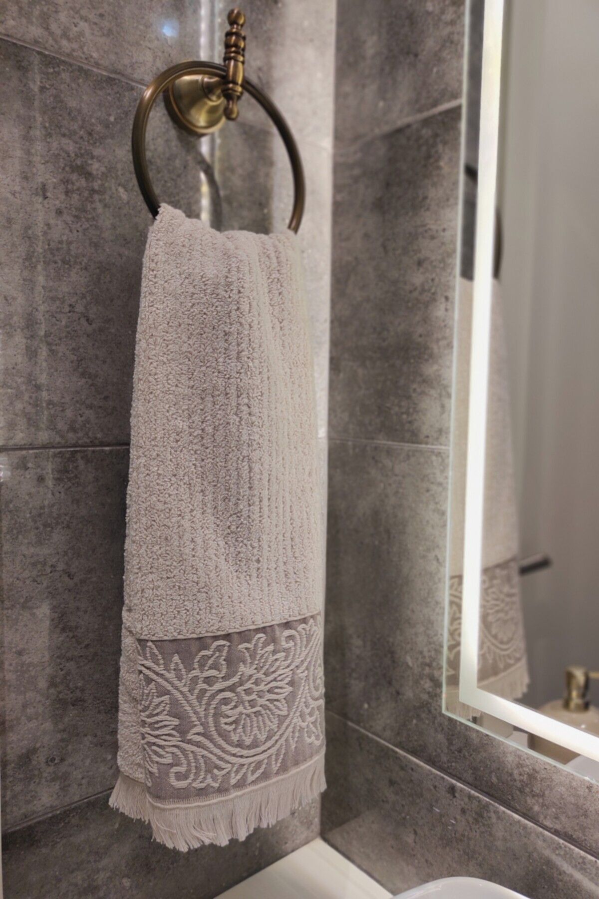 Sevim Bambu Kab. Bord. El Havlusu - Bej - Görsel 3