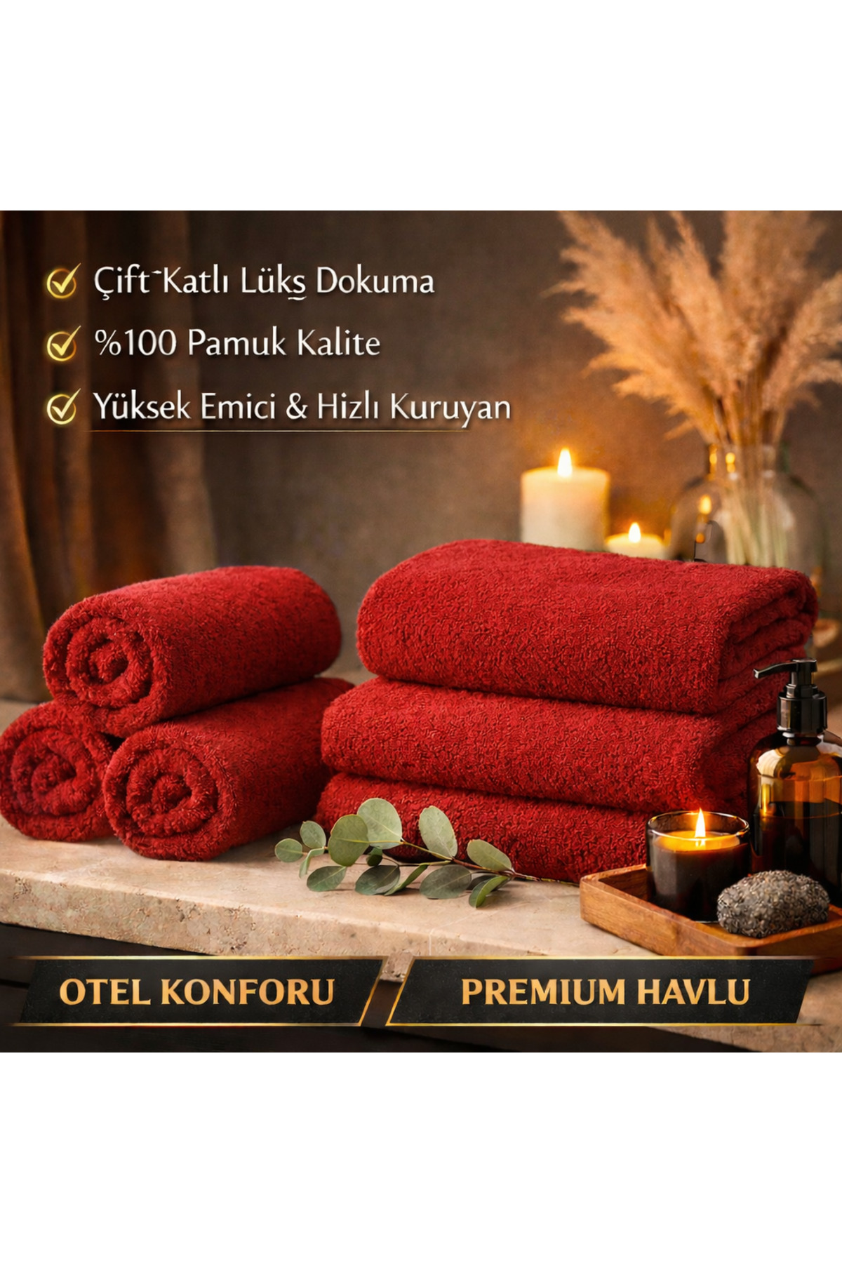 Elaganya 3LÜ EL-YÜZ PREMİUM HAVLU SETİ 50X90