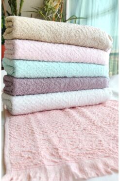 Z&N STYLE (6.LI SET) Çeyizlik Püsküllü Jakarlı Lüks Bukle Saçaklı Havlu Seti 30x50 Cm