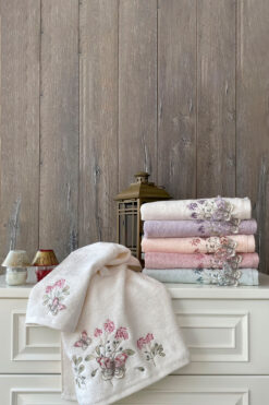 MARİBOR ATIVA - %70 Bambu / %30 Pamuk 3d Nakışlı El Havlusu - 6' Set 50x90