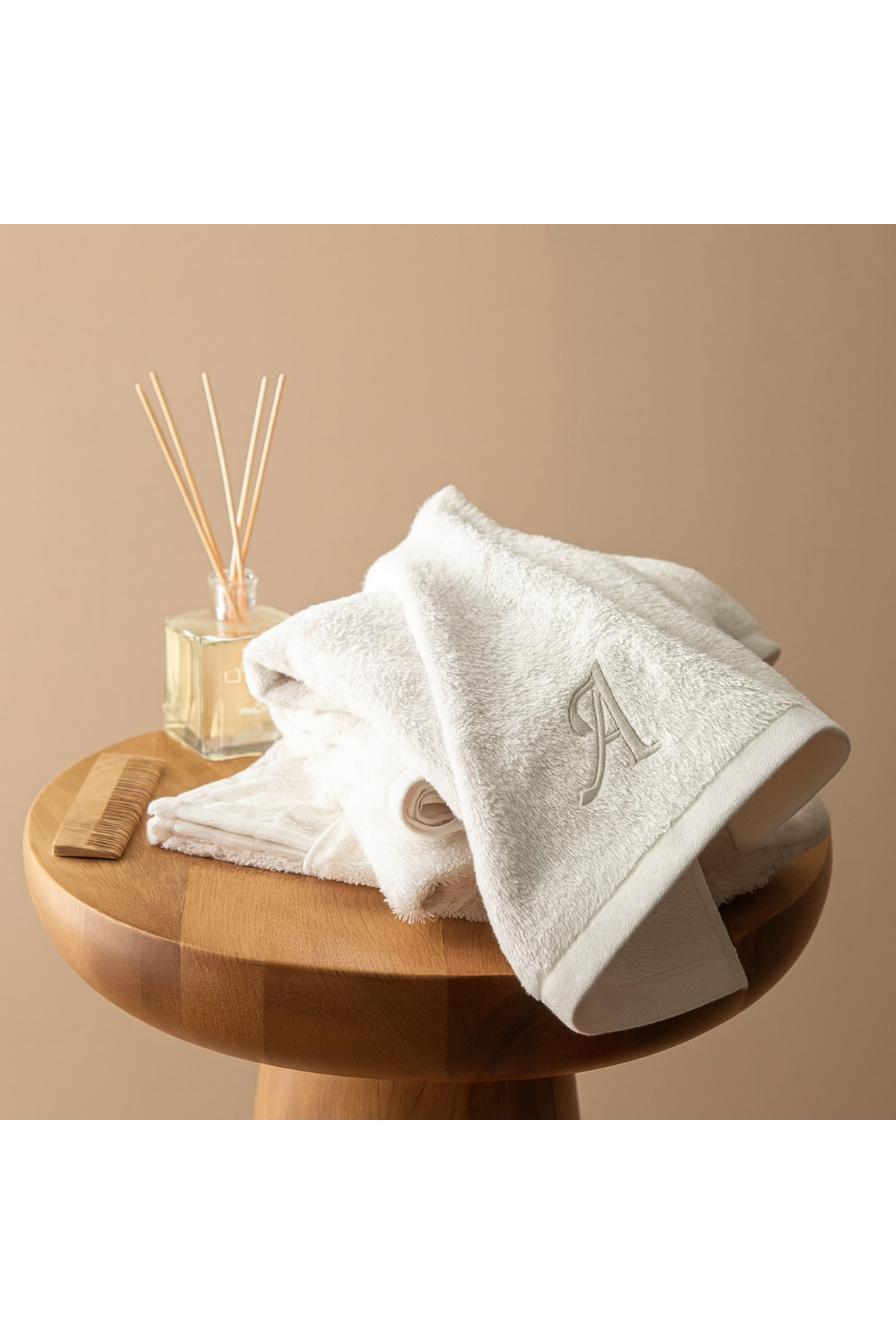 2Ddesign kişiye özel harfli işlemeli el havlusu "A" harfi - Görsel 2