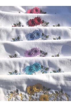 Peacock 6'lı 3 Boyutlu Nakışlı %100 Pamuk El Havlusu Çeyize Uygun Hediyelik 50x90 (2600GR)