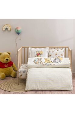 Taç Taç Lisanslı Disney Winnie The Pooh Happy Baby Pamuk Bebek Nevresim Takımı