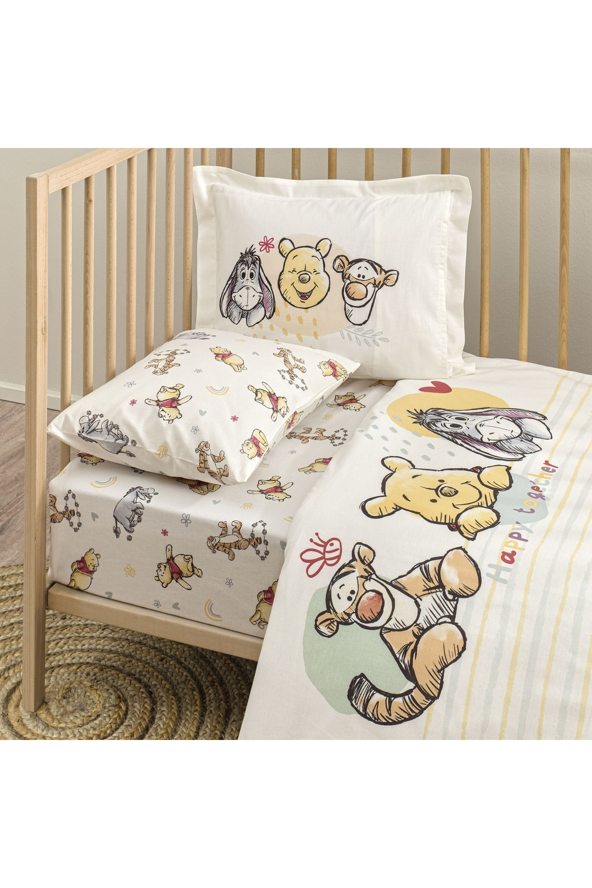 Taç Taç Lisanslı Disney Winnie The Pooh Happy Baby Pamuk Bebek Nevresim Takımı - Görsel 3