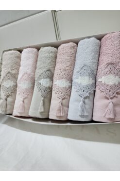 Fiesta Bambu Havlu Püsküllü Dantelli Havlu 50X90 (6 Adet)