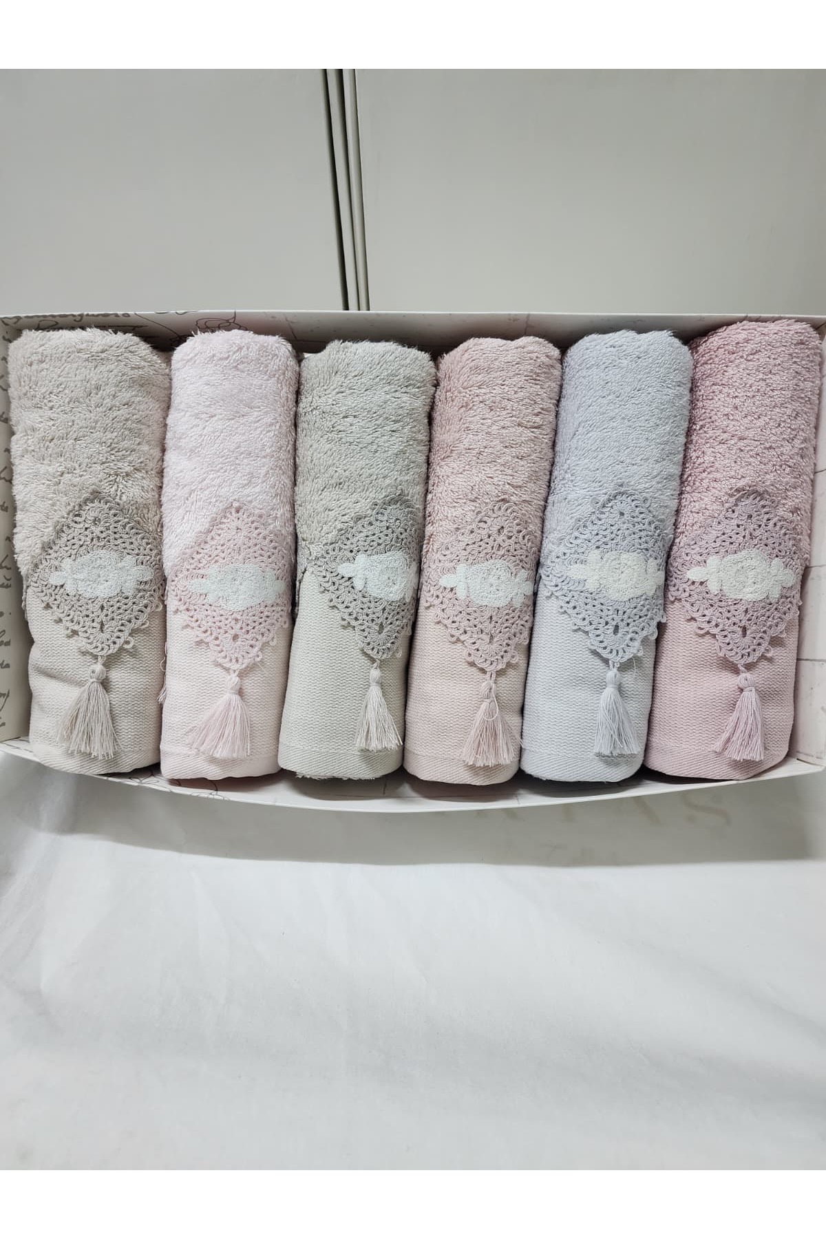 Fiesta Bambu Havlu Püsküllü Dantelli Havlu 50X90 (6 Adet) - Görsel 2