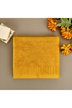 Evidea Soft Patte Yüz Havlusu - Hardal - 50x90 cm