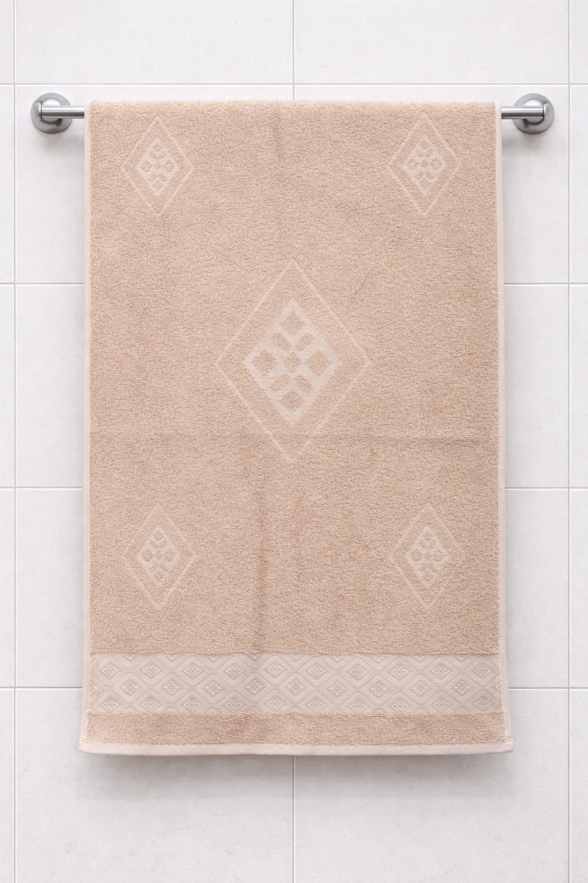 LUNGA VİTA Eponj %100 Pamuk 70x140 Jakarlı Banyo Havlusu 450 gr Kendinden Desenli - Görsel 2