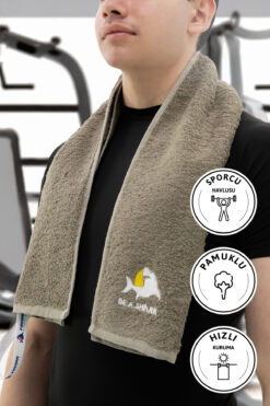 FAVORA Spor Antrenman Havlusu 105x30 - Haki