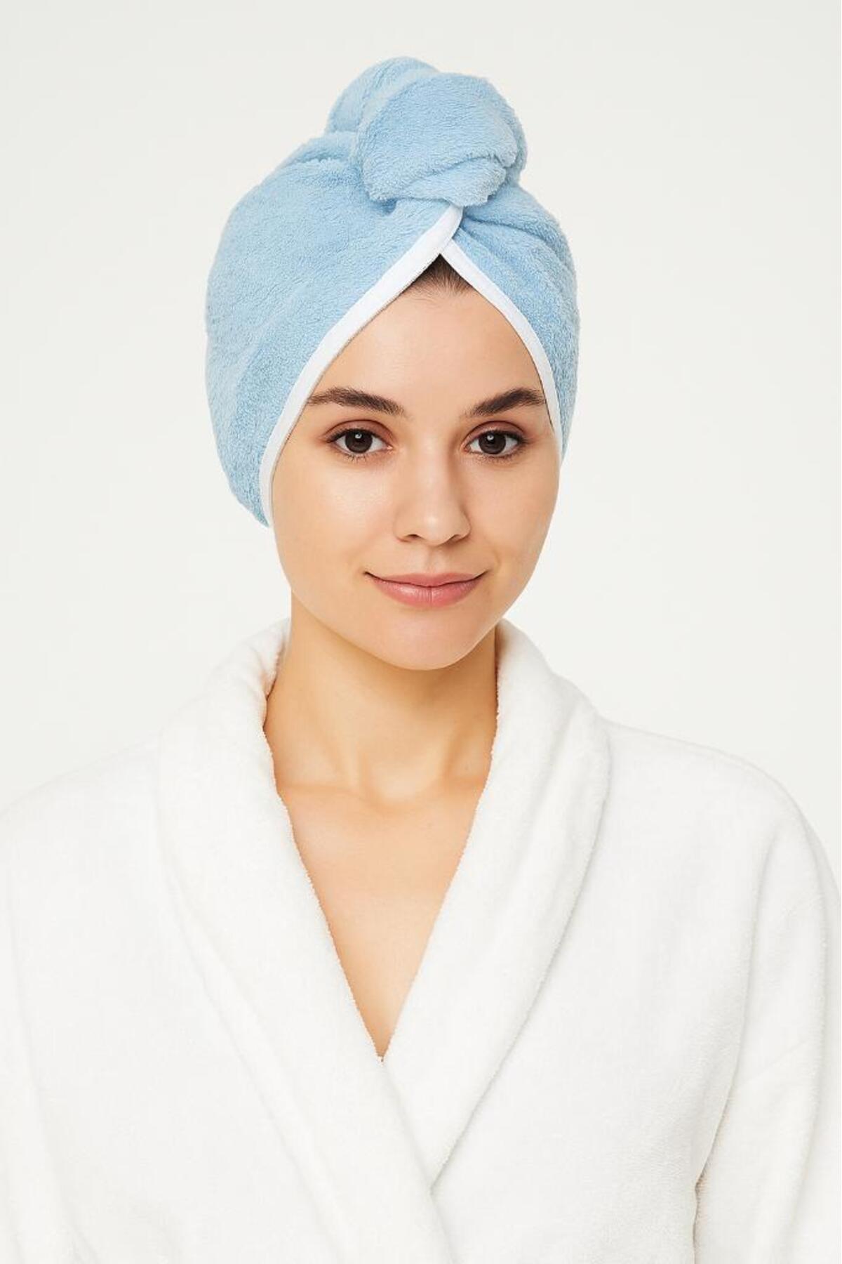 Miabella Home Pamuklu Saç Havlusu| İnce Yüksek Su Emici Baş Havlusu | Saç Kurutma Bonesi | Saç Kurutma Havlusu