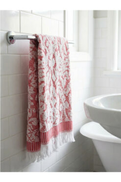 Bidoluraf Jakarlı Renkli El Yüz Havlusu %100 Pamuk 50x90 Cm- Turuncu