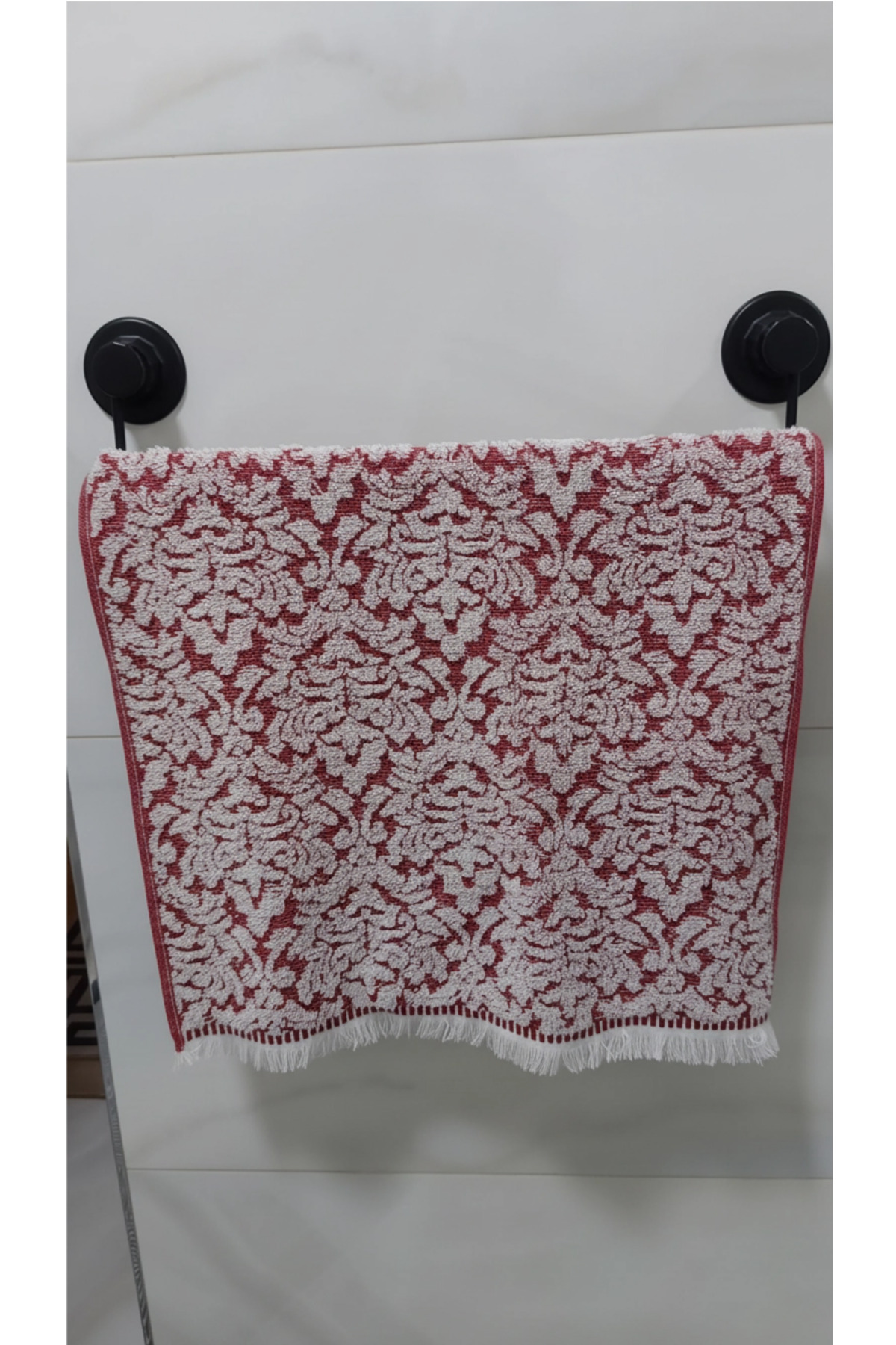 Bidoluraf Jakarlı Renkli El Yüz Havlusu %100 Pamuk 50x90 Cm- Turuncu - Görsel 2