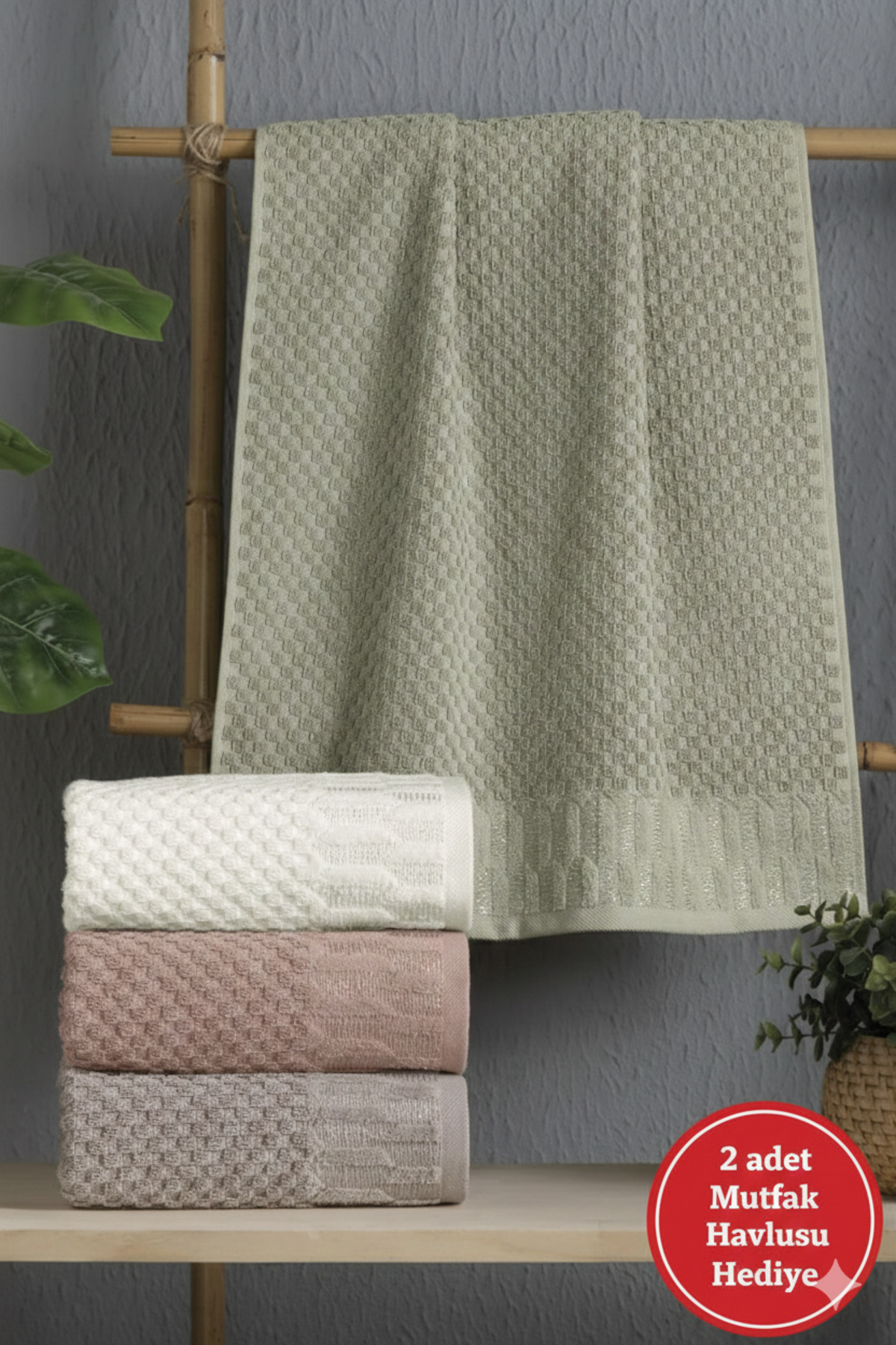 Altınbaşak (4.lü Kutulu Set) %100 Coton Yeni Sezon 50x90cm. Lüks El ve Yüz Havlu Seti