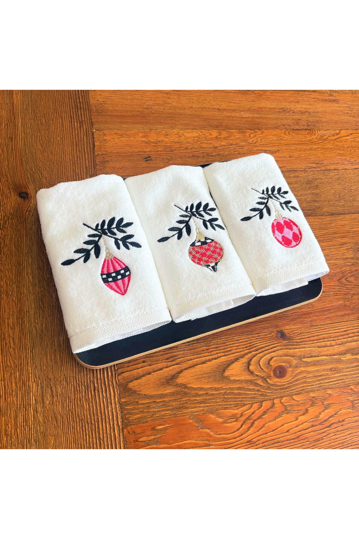 ge living 3´lü Yılbaşı Temalı El Havlusu Seti ( 30 x 50 ) - Görsel 3
