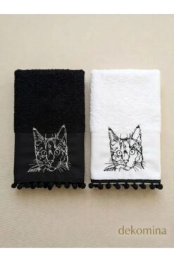 Dekomina Figürlü 2'li Yüz Havlu Seti