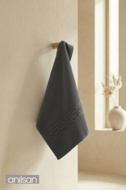 Anılsan Antrasit Greek El Havlusu - 50x90 Cm, 225 Gr, %100 Pamuk, Spa Ve Otel Havlusu