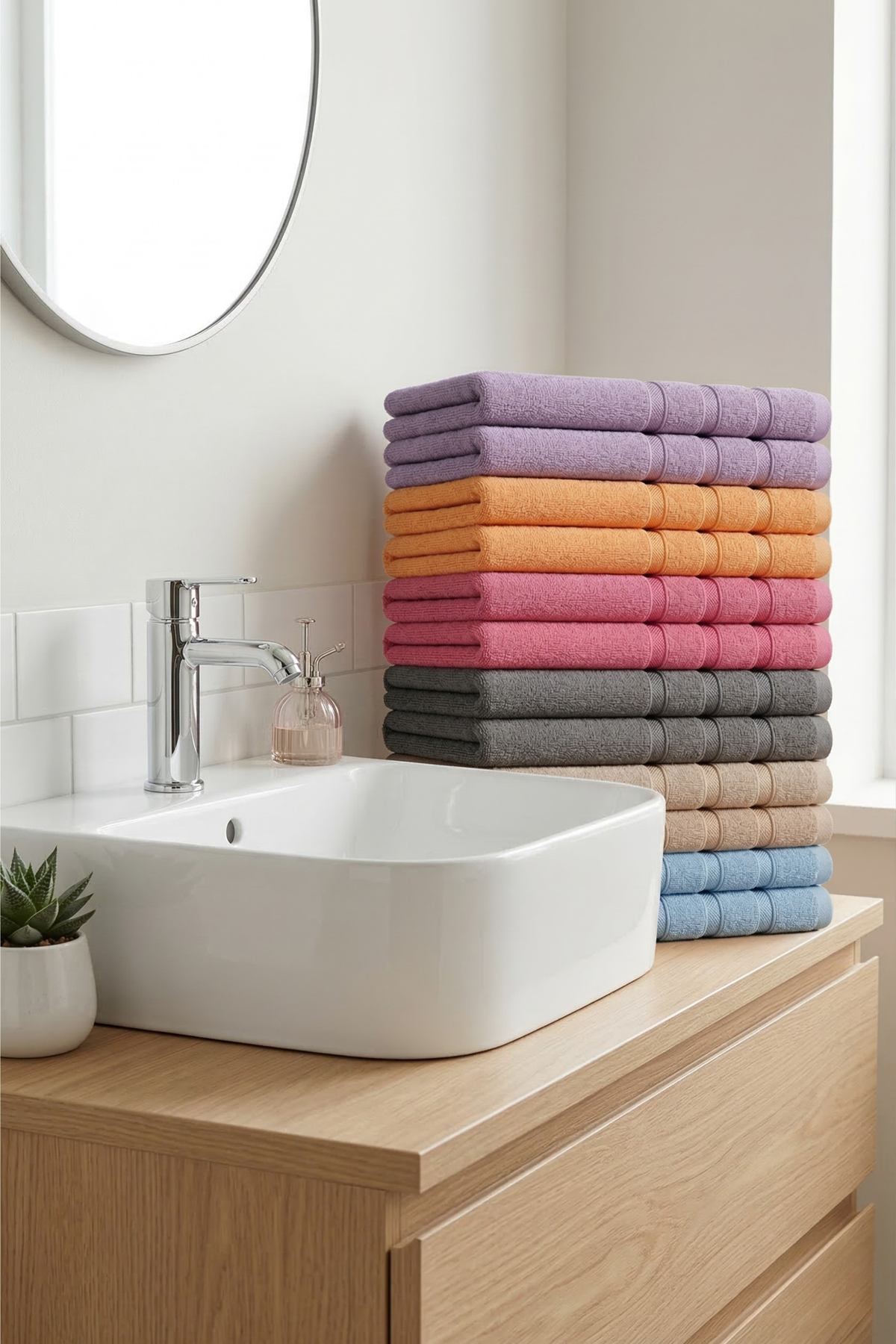 Virdis Home Myra Pamuklu El Yüz Havlusu Seti 12’li Yumuşak Emici Banyo Mutfak Spor ve Otel | 50x90cm - Görsel 2