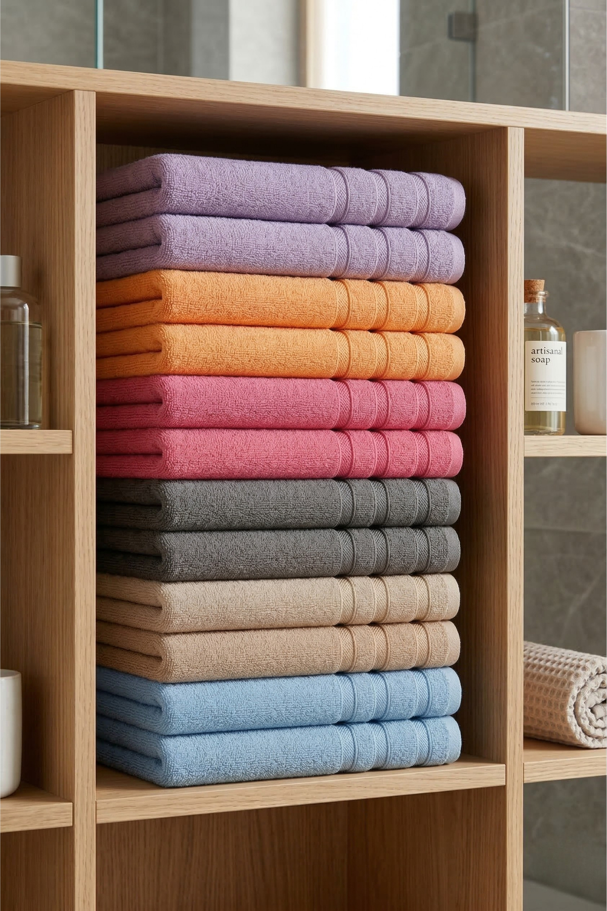 Virdis Home Myra Pamuklu El Yüz Havlusu Seti 12’li Yumuşak Emici Banyo Mutfak Spor ve Otel | 50x90cm - Görsel 3