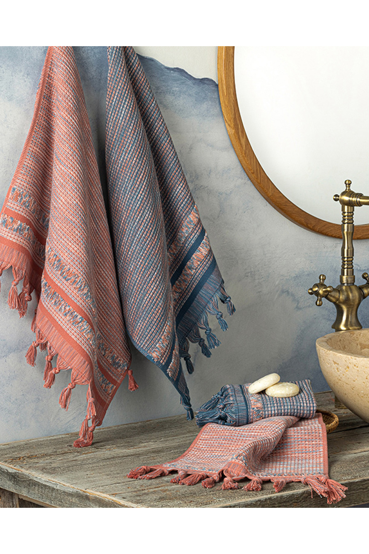 English Home Aria Pamuklu Saçaklı Yüz Havlusu 50x70 cm Pembe - Görsel 3