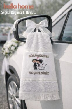 Bella Home Düğüncü Havlu Seti | 40x70 cm | 12’li Ekonomik Paket | Gelin Arabası Süsleme & Hatıralık Havlu