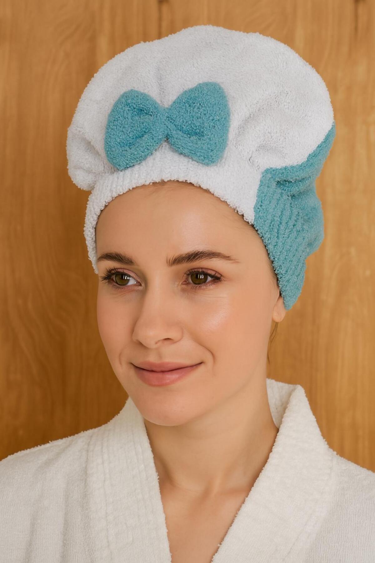 alinastore HAVLU SAÇ KURULAMA BONESİ TURKUAZ