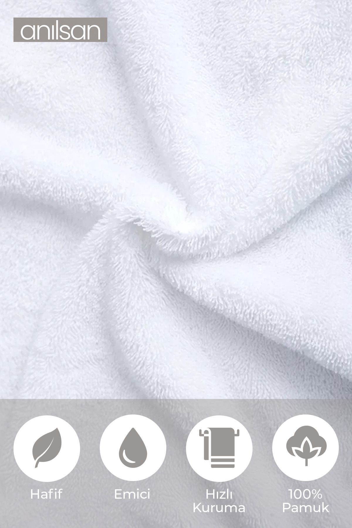Anılsan 10'lu Büyük Banyo Havlusu - 90x150 Cm, 650gr, %100pamuk, Spa Ve Otel Havlusu - Görsel 2