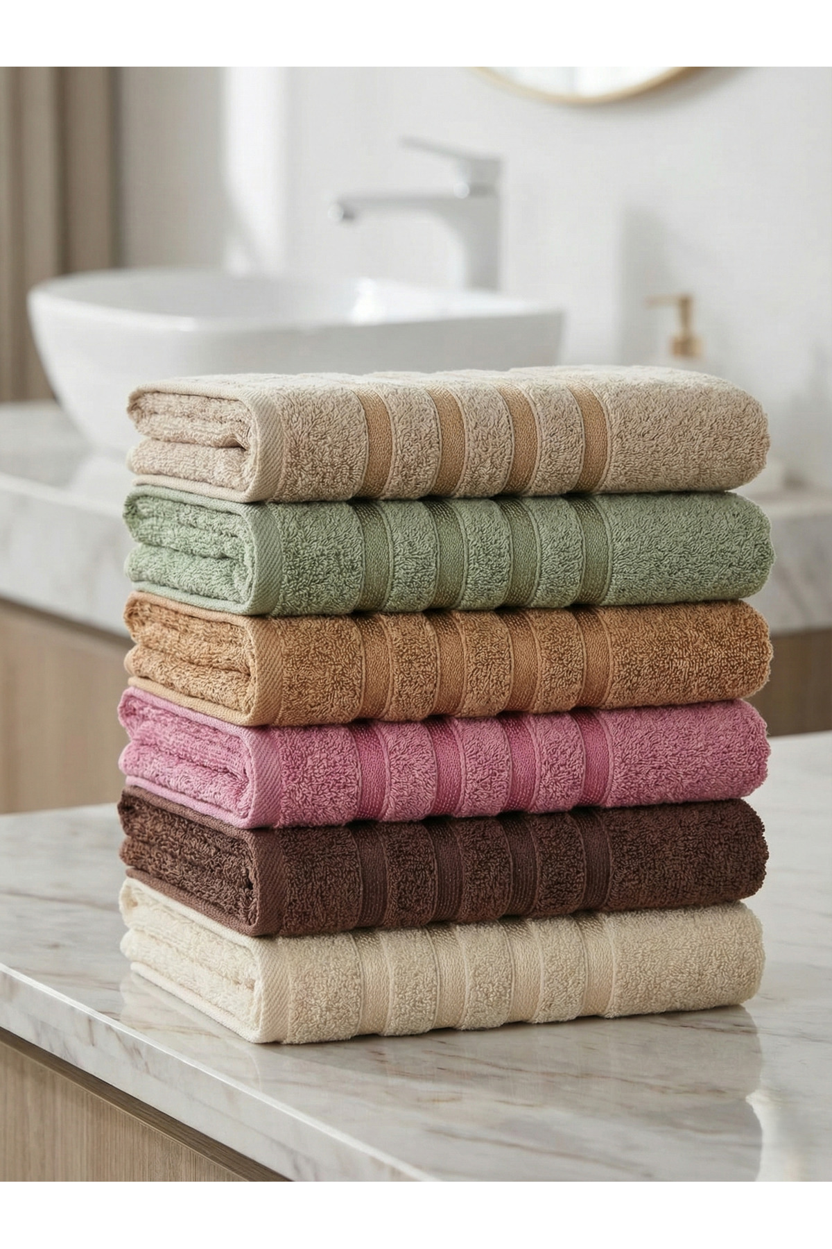 VİENNA 50x90 cm 6’lı %100 Pamuk El Havlusu Seti – Yumuşak, Yüksek Emici, Dayanıklı