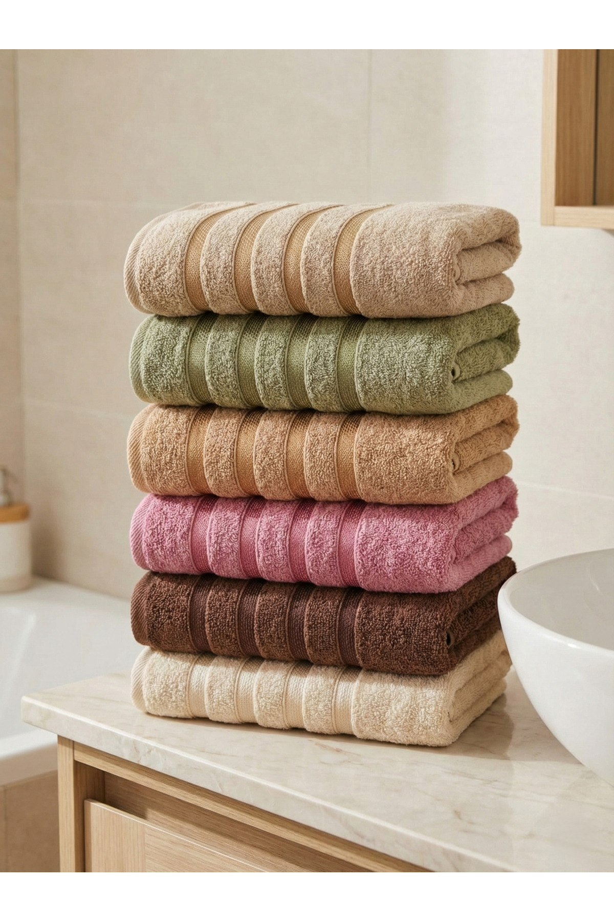 VİENNA 50x90 cm 6’lı %100 Pamuk El Havlusu Seti – Yumuşak, Yüksek Emici, Dayanıklı - Görsel 2