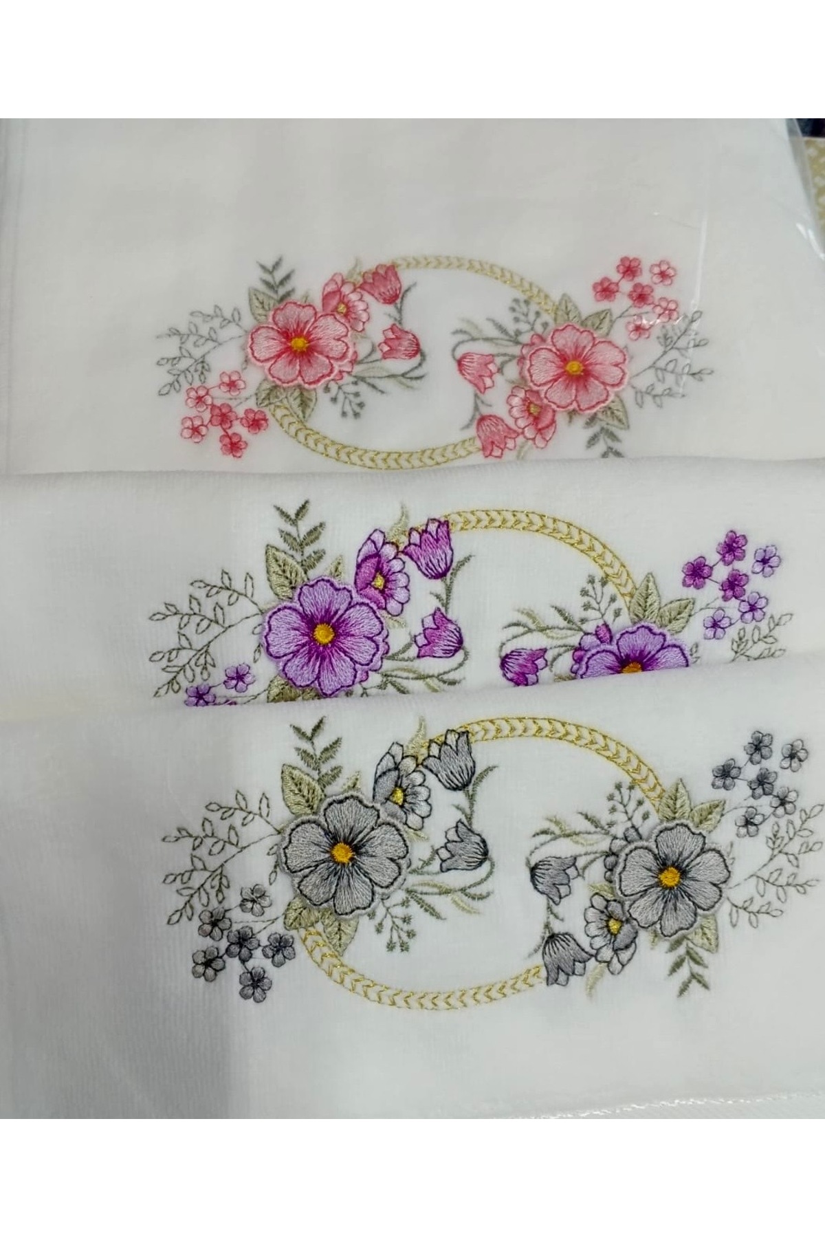 hilal Hilalevtekstilleri Nakışlı İşlemeli Analı Kızlı El Havluları