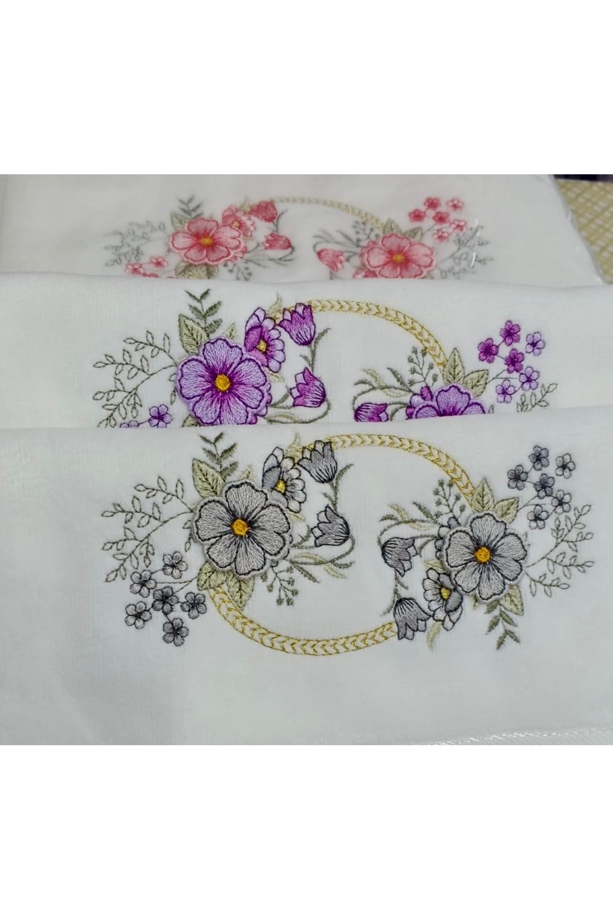 hilal Hilalevtekstilleri Nakışlı İşlemeli Analı Kızlı El Havluları - Görsel 3