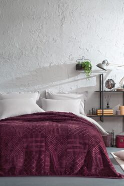 Yataş Nova Çift Kişilik Emboss Battaniye - Vişne