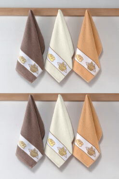 DNZGÜLCAN Desenli 6'lı Mutfak Havlusu Seti 30x50 cm | %100 Pamuk El Havlusu, Kurulama Bezi