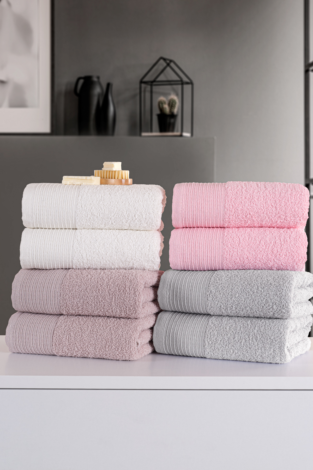 Güvenal Sıla 8'li Kutulu 50x90cm Pamuk Havlu Seti | Havlu | Havlu & Havlu Seti | Çeyiz | El&Yüz Havlusu