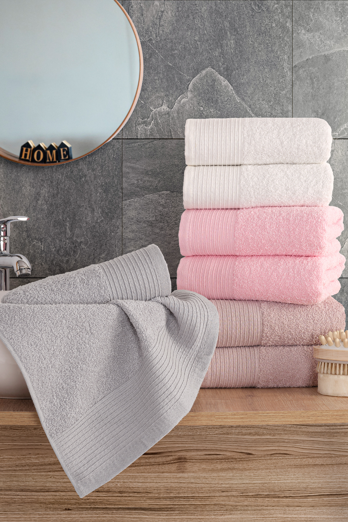 Güvenal Sıla 8'li Kutulu 50x90cm Pamuk Havlu Seti | Havlu | Havlu & Havlu Seti | Çeyiz | El&Yüz Havlusu - Görsel 2