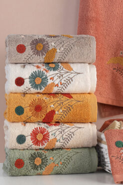 MARİBOR ARNAS - %70 Bambu / %30 Pamuk Nakışlı El Havlusu - 6'lı Set 50x90