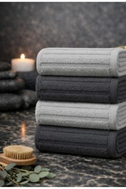 SHAL HOME %100 Pamuk 4'lü 50*90cm Elyüz Havlu Seti