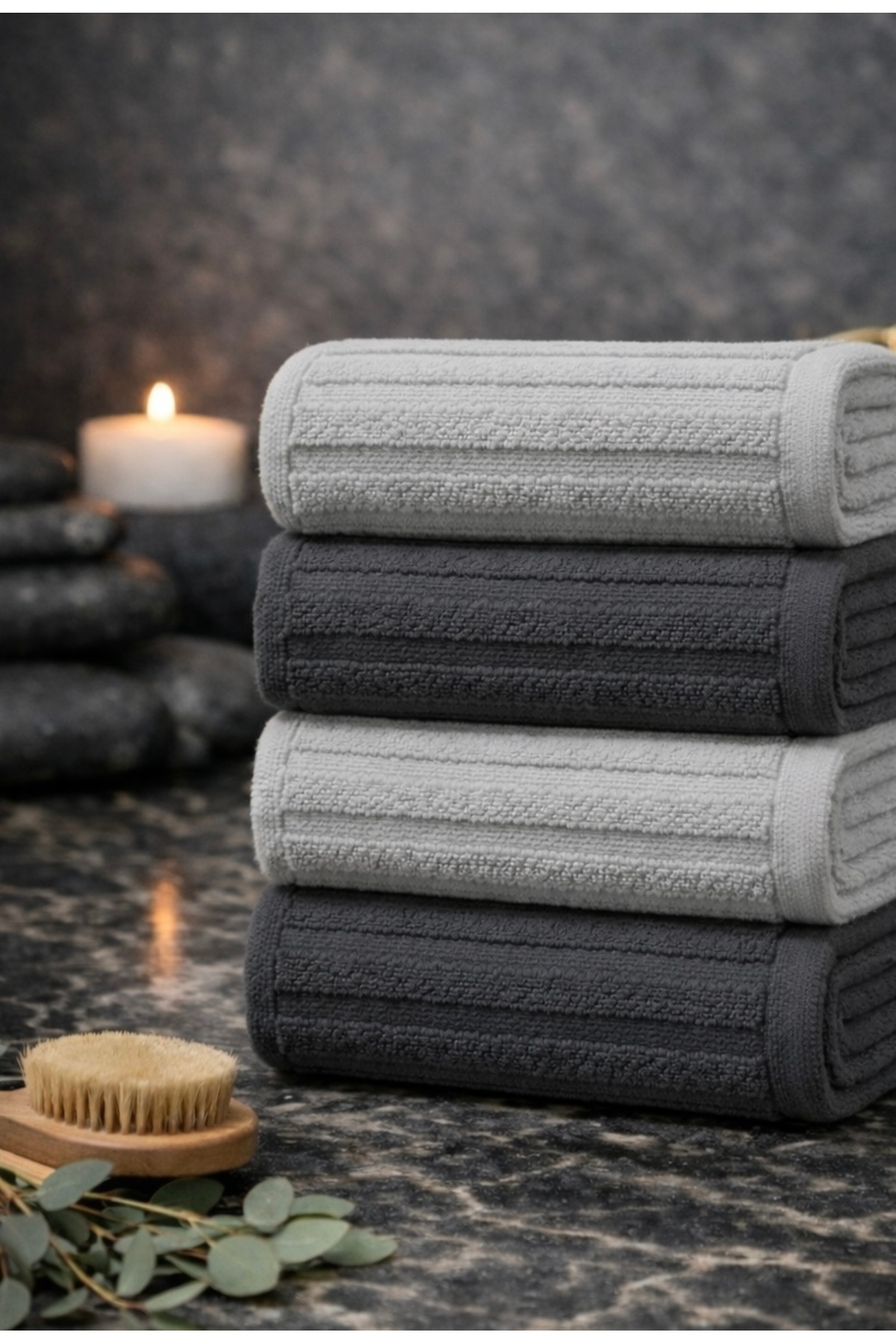 SHAL HOME %100 Pamuk 4'lü 50*90cm Elyüz Havlu Seti