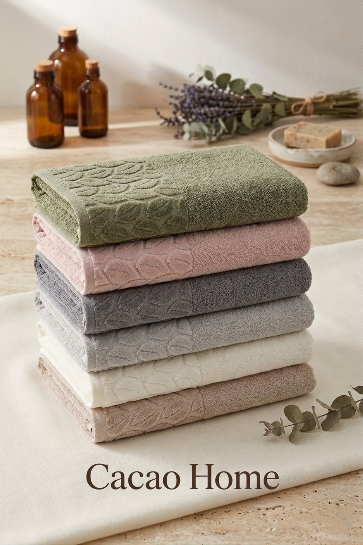 Nurpak Banyo Havlu Seti 6'Lı Pamuk Banyo Havlusu - Görsel 2